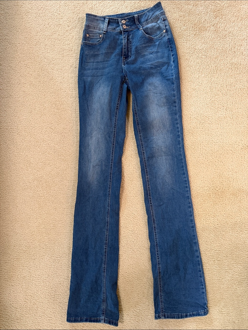 Tallemon Women's Blue High-Rise Straight Jeans 38” Inseam